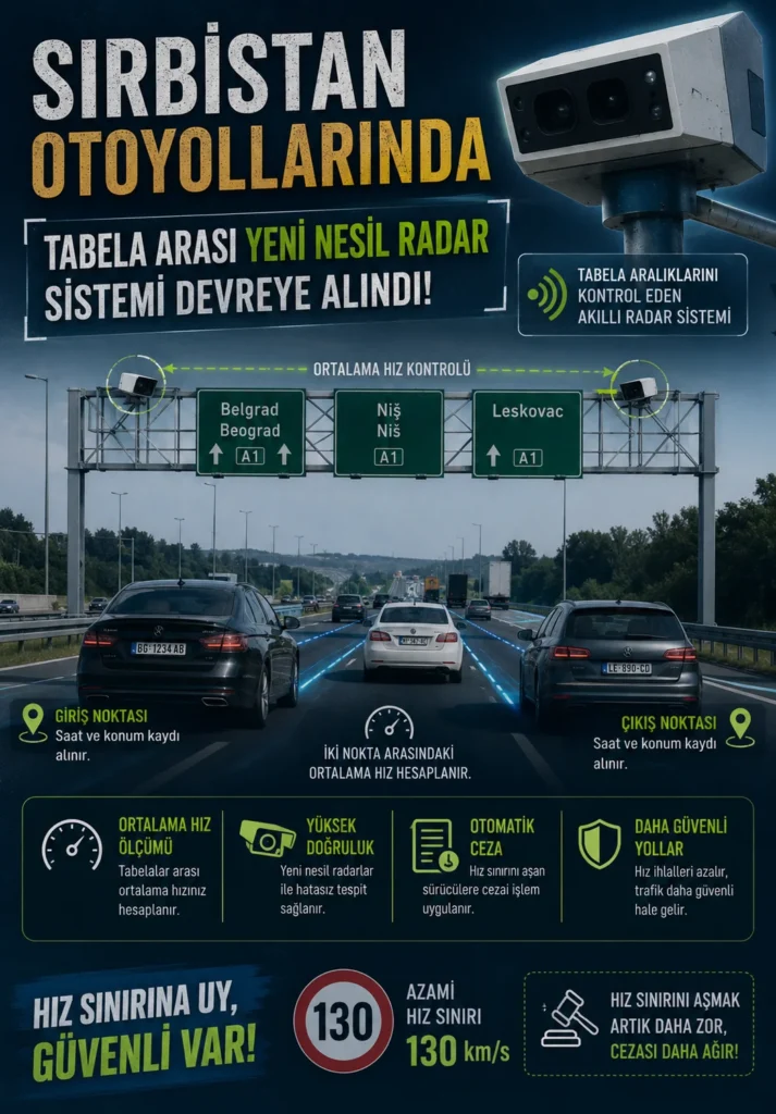 Sırbistan otoyollarında yeni nesil radar sistemi devreye alındı
