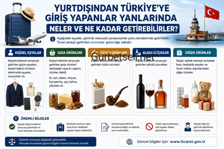 Yurdışından Türkiyeye giriş yapacakların beraberinden neler getirebilir?